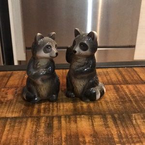 Porcelain Raccoon Salt & Pepper Shakers